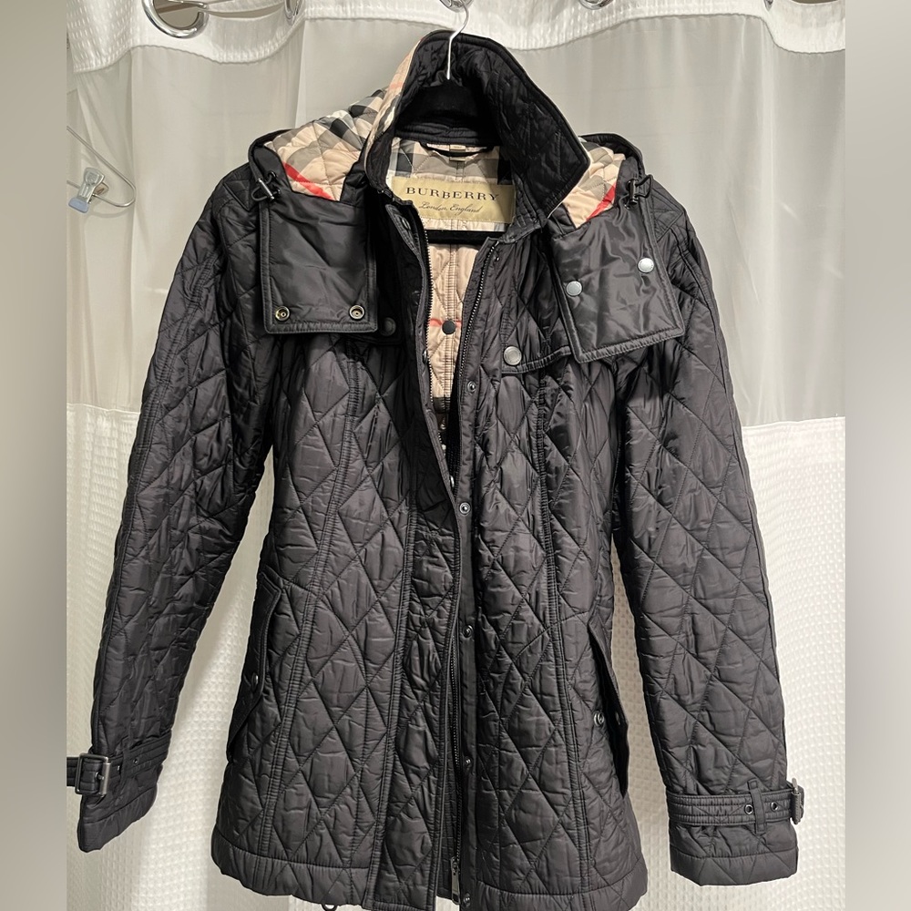 Burberry Quilted Jacket with Removable Hood